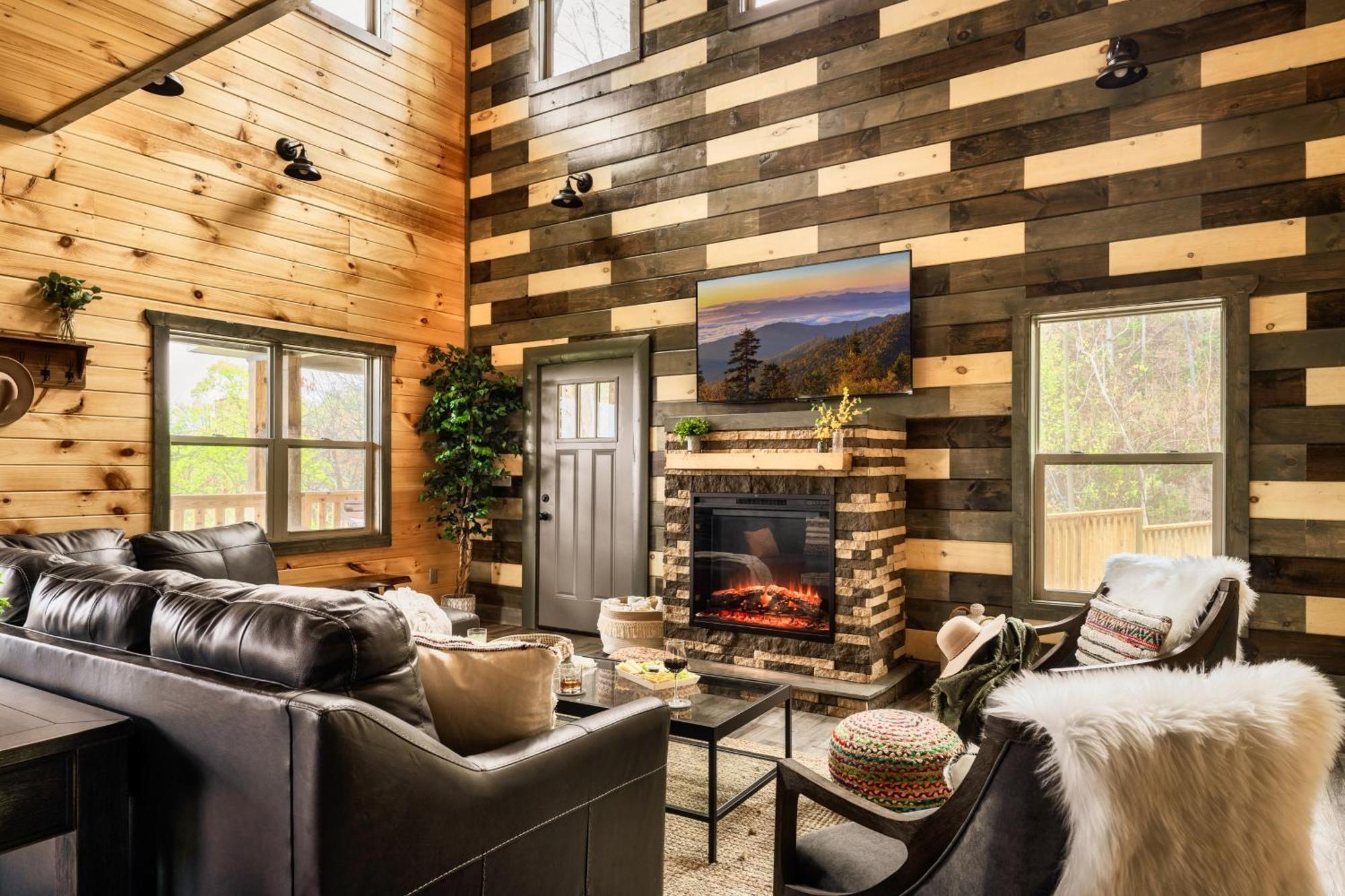 Mountainscape - Brand New Cabin W Views - Hottub - Firetable - Ps5 - Pooltable - 3 Pools แกตลิงเบิร์ก ภายนอก รูปภาพ